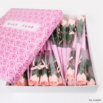 한송이 리본 장미 꽃비누 크리스마스 수능 발렌타인데이 비누꽃 졸업 입학 카네이션 스승의날 성년이날, 한송이장미핑크