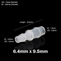 식품 등급 PP 커넥터 5 개 1.6 ~ 10mm 수족관 물고기 탱크 공기 펌프 호스 가시 조인트 연수 파이프 커플, 14 9.5mm x 6.4mm 5pcs