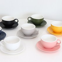 코지테이블 위즈라인 무광 라떼 커피잔세트 400ml, 블루