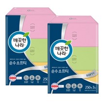 깨끗한나라 순수 소프티 미용티슈 250매 3입 x 2개