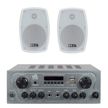 MA-220+MS-5T(2ea) GNS 2채널 앰프 스피커패키지 벽면스피커 패시브스피커 10평 20평, 화이트