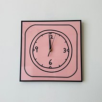 리츠센 손글씨 무소음벽시계, 핑크