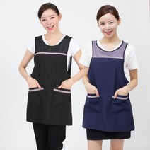 DLA58 얇은 가벼운 요양원 주방 단체 원피스 앞치마, DLA58 검정단색XL