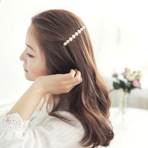 로라하 성인 여성 일자 진주 반묶음 옆머리 앞머리 얇은 헤어핀 자동핀 네오