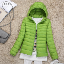 추동 여성 후드 패딩 여 숏 슬림 슬림 빅 사이즈 초경량 점퍼 뉴타임즈 A11