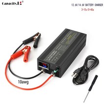 파워뱅크 캠핑 차박 12v 40a 빠른 lifepo4 충전기 500w 전원 리튬 배터리 충전기 12.6v14.6v 빠른 빠른 충전기 어댑터, 40a 클립, 영국