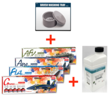 아카데미 에나멜 페인트 컬러 건담 프라모델 도색 에나멜 도료 신너, 군장비에나멜＋신너＋붓세척용기