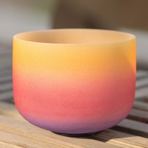 씽잉볼 크리스탈 싱잉볼 정유미 명상종 레인보우 핑크선셋, 10 인치 E