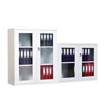 사무실 슬라이딩 철제 캐비닛 파일 수납장 락커 사물함, 1090 이중 유리 도어