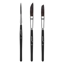 핀스트라이핑 브러시 3 사이즈 키트(01 02 03) - 측정용 페인트 컵 핀스트라이핑 푸른 다람쥐 털 사인 레터링 전문 미술 용품이 있는 고성능 스트라이핑 브러시