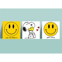 세잔느화실 캔버스액자 3종 1세트 기획전 (40.스마일. 스누피 시리즈) 홈데코 아이방 인테리어