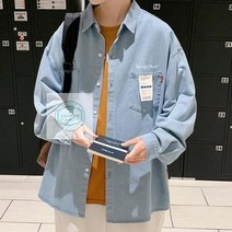 청자켓 심플 캐주얼 청남방 셔츠 ISJK27 남성 트러커 오버핏 빅사이즈 연청 데님 코디