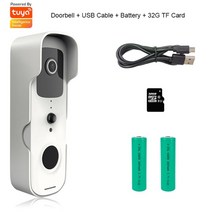 IoT Ai 인터폰 비디어폰 설치 교체 Tuya-스마트 비디오 초인종 방수 나이트 비전 집 보안 1080P FHD 카, 02 T30-W2_02 미국 플러그