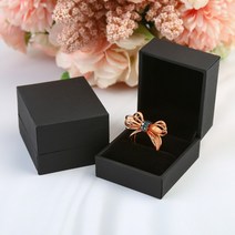 심플 블랙 반지케이스 하드케이스 조명 반지 하드케이스 종이 보석 결혼 주얼리케이스 함 기념일 상자