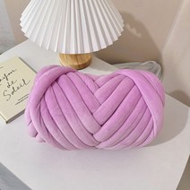 핸드니팅 자이언트얀 빅얀 점보얀 뜨개질 암니팅 가방 방석 1kg, 벨벳 라이트퍼플 1kg