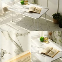 박세리 마블 미니 접이식 집들이 손님 예쁜 큰상 식탁 밥상 화이트 거실 테이블 직교자상, 화이트오크