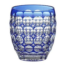 카가미 크리스탈 (Kagami) 록 글라스 수국 푸른 240cc 에도 기리코 전통 공예사