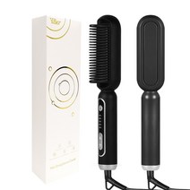 다운펌기계 남자옆머리누르기 옆머리누르기 다운펌 전문 헤어 스트레이트너 브러시 남자 수염 안티 스케일, 02 Black_01 미국