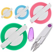 GHSHOP 폼폼 메이커 커터 가위가 있는 보풀 볼 위버 양모 뜨개질 공예 도구 세트 폼폼 메이커 직조 DIY 프로젝트, 플라스틱, 다중