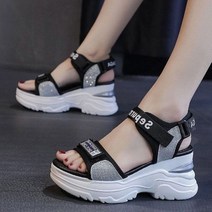 여성용 샌들 플랫폼 웨지 힐 신발 캐주얼 하이힐 스포츠 비치 소녀용 슬로프