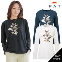 PAT 라운드넥 리프프린트 잔골지 티셔츠