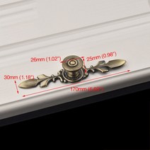 NAIERDI-120MM/170MM 청동 손잡이 주방 문 찬장 아연 합금 유럽 옷장 가구 서랍 당김 캐비닛 손잡이, 170mm Bronze Set, 170mm Bronze Set