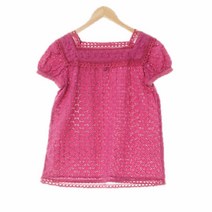 마크제이콥스 자주색 무지 면 레이스자수반팔블라우스 여자 S [85]