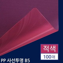 B5 제본용 PP표지 사선투명 적색 100매