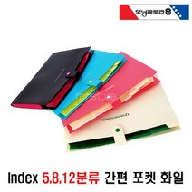 인덱스도큐멘트화일 5분류 8분류 12분류간편 포켓화일 학교문서 서류정리 포켓파일, 2개, 간편8분류-블루