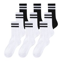 더삭스 스트라이프 쿠션 크루삭스 S 9팩, S혼합(화이트6팩+블랙3팩)