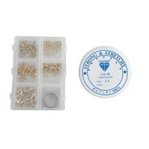 안공사더비즈 비즈 DIY 부자재 키트 + 우레탄줄 0.4mm, 골드, 2세트