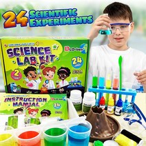 만 6-8세 아동용 과학 키트 만 4-6세 아동용 24가지 과학 실험실 실험 STEM 교육용 학습 어린이 과학 키, 01 24가지 과학 실험