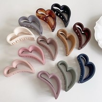 아이유 하트 집게핀 무광 팔레트 업스타일 올림 긴 단발 머리 헤어핀 21color, 10-모카