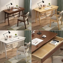 제이리빙 고무나무 1인용 원목책상/서랍형, 2. 다크브라운