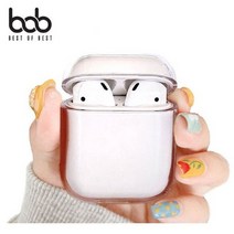 에이치플러스몰 bob 에어팟 1세대 2세대 호환 클리어 하드 투명케이스, 선택완료, 에어팟1.2세대케이스/투명(스티커증정)