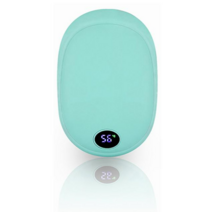 귀여운 손난로 크레용 LED 충전식 손난로 보조배터리 대용량 10000mAh 양면발열, 파스텔블루