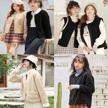 데일리 오버핏 양털 뽀글이 조끼 자켓 후리스 플리스 페이크퍼 모직 베스트 점퍼 2타입