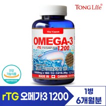 [KT알파쇼핑]Canada 통라이프 알티지 프리미엄오메가3-1200-1병(6개월분), 상세페이지참조