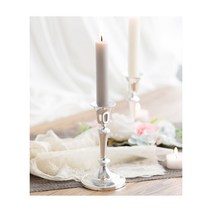 웨딩포 실버 1봉 촛대 테이퍼 양초용 13Cm, 단봉