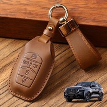 올뉴렉스턴 신차구입선물 스마트키케이스 열쇠고리링, 블랙 브라운 TSS-01 명조체(한글)