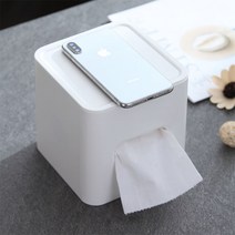 고르소 정사각 파스텔 두루마리 플라스틱 휴지케이스, 화이트