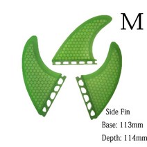 서핑보드 여러 크기 Fut-3-Fin 통관 S M 대형 서핑 보드 핀 트라이 세트 액세서리 Carbonfiber 지느러미, [16] Green-M
