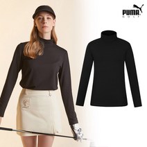[PUMAGOLF] 푸마골프 UV차단 모크넥 티셔츠 여성 블랙