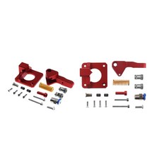 2Pcs 빨간 3D 프린터 듀얼 드라이브 기어 압출기 키트 엔더 3 CR-10S 프로, 80x120x10mm, 레드, 알루미늄 합금