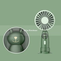 익일배송TopWarehouse 다기능 무선 미니 핸디 선풍기 휴대폰 거치대 선풍기 탁상용 무드등, 녹색