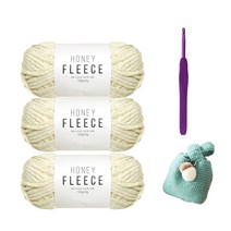 [니뜨] 허니플리스(100g)x3볼+캔디봉다리백도안+모사용코바늘 8/0호(5.0mm), 2_아이보리