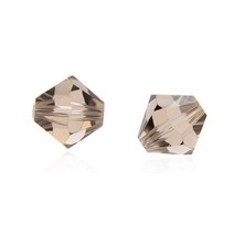 50피스 Adabele 오스트리아 8mm 패싯 바이콘 크리스탈 비즈 라이트 파파라샤 핑크 스와로브스키 크리스탈 Preciosa 5301/5328 SSB830과 호환, Smoked Quartz