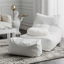 빈백 포근한 소파 쇼파 마약 1인용 모찌 쿠션 에어소파, 블랙  가죽