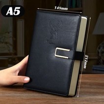 2023 다이어리 두꺼운 노트북 A5 여행자 학교 사무실 회의 기록 노트 416 페이지 플래너 메모장 일기 핸드북 의제 2023/2024, A5 Black notebook