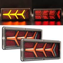 LED 트럭 후미등 12-24V 방향 지시등 브레이크 후진 신호 램프 트레일러 버스 캠퍼 캐러밴 RV 트랙터, [07] 2pcs 12V-24V 33cm